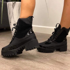 Cape Robbin Commander Black Combat Platform Boots Chunky Block Heels