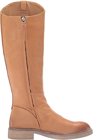Sam Edelman Fable Cashew Leather Zipper Block Heel Round Toe Knee High Boots
