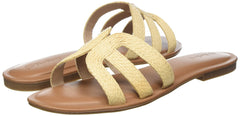 The Drop Monika Raffia Fashion Slip On Flat H-Band Slide All Seasons Sandals