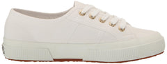 Superga 2750 Cotu White Pale Gold Fashion Lace Up Platform Classic Sneakers 9