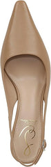 Sam Edelman Bianka Soft Beige Pointed Toe Slingback Kitten Heeled Pumps