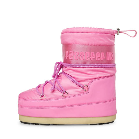 Steve Madden Mav Pink Fashion Pull On Fur Platform Ankle Weatherproof Snow Boots