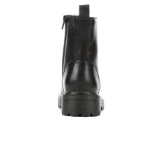 Soda Firm Black Lace Up Rounded Toe Chunky Platform Classic Combat Ankle Boots