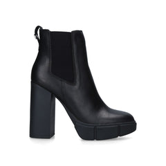 Steve Madden Revised Black Leather Chelsea Platform Chunky Heeled Ankle Boots