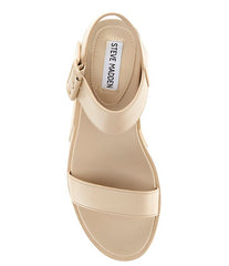 Steve Madden Pastry Tan Ankle Strap Rounded Open Toe Chunky Platform Sandals