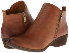 Lucky Brand Basel Ankle Bootie Toffee Brown Leather Wide Width Boot