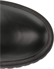 Steve Madden Hesitant Black Block Heel Pull On Mid Calf Fashion Moto Ankle Boots