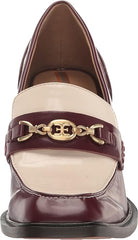 Sam Edelman Quincy Syrah/Modern Ivory Gold Tone Buckle Vamp Heel Loafer Shoes
