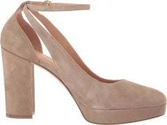 Cole Haan Remi Platform Irish Coffee Suede Ankle Strap Pointed Toe Heeled Pumps