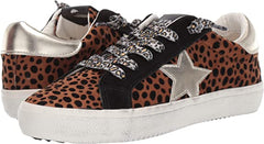 Steve Madden Philosophy Leopard/Multi Lace Up Star Detailed Sneaker