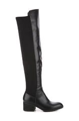 Charles David Reason Black Vegan Leather 50/50 Fitted Over The knee Riding Boots
