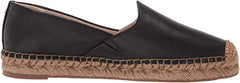 Sam Edelman Kesia Black Leather Slip On Round Toe Espadrille Platform Loafers