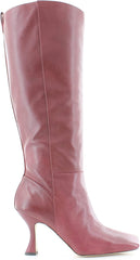 Sam Edelman Adi Bordeaux Spool Heel Squared Toe Zipper Leather Knee High Boots