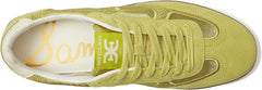 Sam Edelman Kyla Celery Yellow Leather Lace Up Round Toe Low Top Flat Sneakers