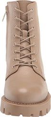 Sam Edelman Garret Sesame Leather Lace Up Moto Platform Combat Ankle Boots