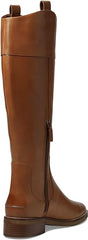 Cole Haan Hampshire British Tan Leather Rounded Toe Pull On Stacked Heel Boots