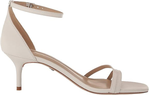Sam Edelman Peonie Bright White Ankle Strap Open Toe Strappy Kitten Heel Sandals