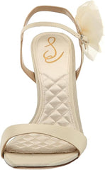 Sam Edelman Leana Pearl Ivory Suede Squared Open Toe Stiletto Heleed Sandals