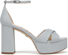 Sam Edelman Jullian Cape Blue Open Toe Ankle Strap Block Heeled Dress Sandals