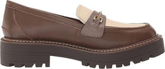 Sam Edelman Laurs Olive Taupe Slip On Round Toe Chunky Lug Sole Platform Loafers