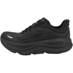Hoka Womens Bondi 9 Black Fashion Lace Up Comfortable Cushion Platform Sneakers