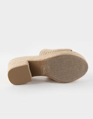SODA Bertha-S Light Tan Womens Fashion Platform Heel Espadrille Casual Sandals