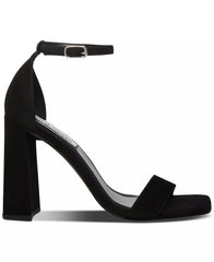 Steve Madden Tiaa Black Nubuck Fashion Two Piece Ankle Strap Dress Sandals