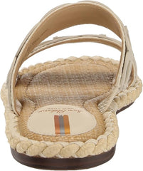 Sam Edelman Tatum Modern Ivory Open Toe Double Strap Slip On Flat Slides Sandals