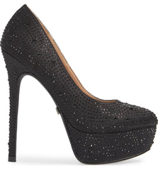 Lauren Lorraine Victoria Platform Pump Rhinestone High Heel Formal Dress Shoes
