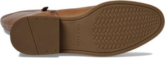 Cole Haan Hampshire British Tan Leather Rounded Toe Pull On Stacked Heel Boots