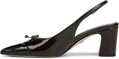 Sam Edelman Willette Rich Chocolate/Black Pointed Toe Slingback Block Heel Pumps