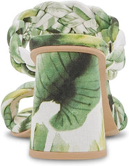 Dolce Vita Paily Khaki Palm Green Braided Straps Open Toe Block Heeled Sandals