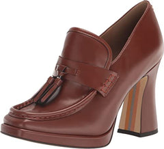 Sam Edelman Jed Dark Mocha Slip On Square Toe Block Heel Platform Loafers
