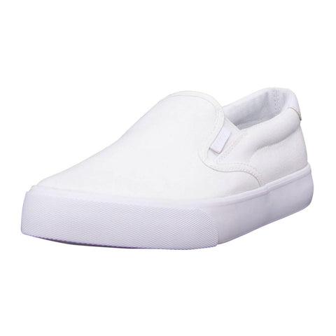 Lugz Clipper White Fashion Slip On Rounded Toe Canvas Platform Sneakers 6.5