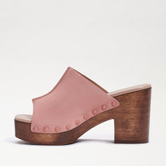 Sam Edelman Josselyn Clay Squared Open Toe Slip On Studded Block Heel Sandals