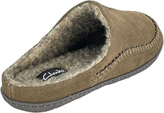 Clarks Stylish Baseball Stiching Sage Plush Sherpa Lined Rounded Toe Suede Clogs