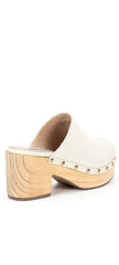 Steve Madden Brooklyn-1 Bone Leather Fashion Embellished Platform Rhinestones Clogs