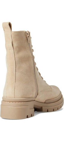 Steve Madden Jamisyn Sand Suede Fashion Lace Up Ankle Chunky Combat Boots