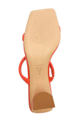 Schutz Ully Coral Double Straps Slip On Open Toe Block High Heel Sandals