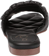 Sam Edelman Briar Black Leather Vamp Strap Cushioned Footbed Comfort Flat Sandal