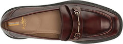Sam Edelman Laurs Spiced Brandy Rounded Toe Slip On Chunky Heel Leather Loafers
