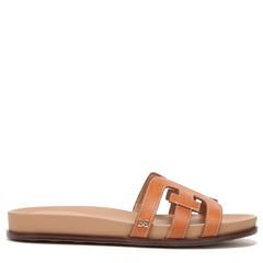 Sam Edelman Nettie Saddle Leather Slip On Open Toe Flats Slides Sandals