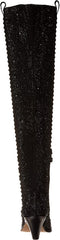 Jessica Simpson Zeana 2 Black Sparkle Over The Knee Western Pointed Toe Boots