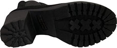 Refresh Club-01 Black Suede Elastic Panel Brown Slip On Chunky Heel Ankle Boots