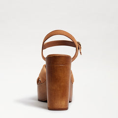 Sam Edelman Trista Saddle Open Toe Buckle Strap Knot Detail Platform Heel Sandal