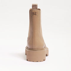 Sam Edelman Laguna Cedarwood Leather Chelsea Moto Rounded Toe Pull On Boots