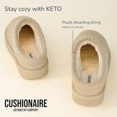 Cushionaire Keto Biscuit Fashion Slip On Comfortable Platform Slippers 7.5