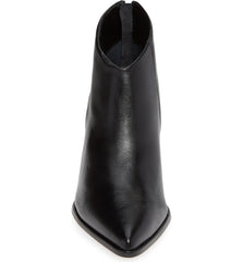 Lust For Life Twilight Black Leather Slanted Topline Pointed Toe Ankle Boots