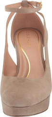 Cole Haan Remi Platform Irish Coffee Suede Ankle Strap Pointed Toe Heeled Pumps