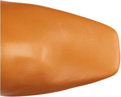Sam Edelman Leigh Caramel Squared Toe Spool Heel Knee High Leather Fashion Boots